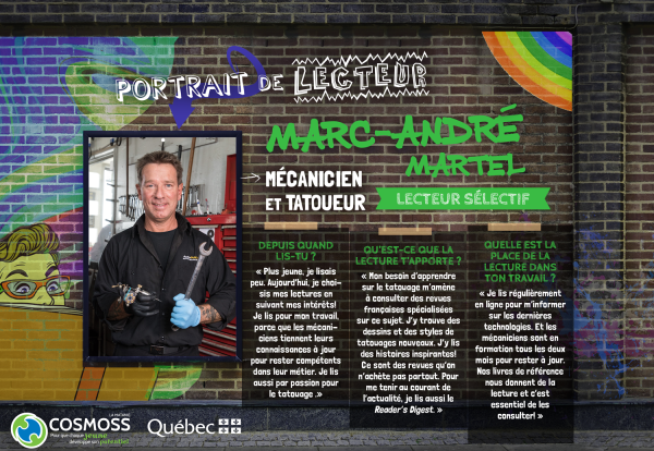 Notre portrait de lecteur de la semaine-Marc-André Martel, mécanicien, tatoueur et lecteur sélectif