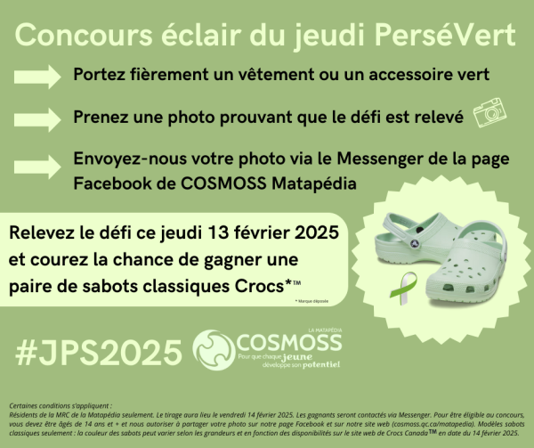 <h2>CONCOURS ÉCLAIR : JEUDI PERSÉVERT</h2>